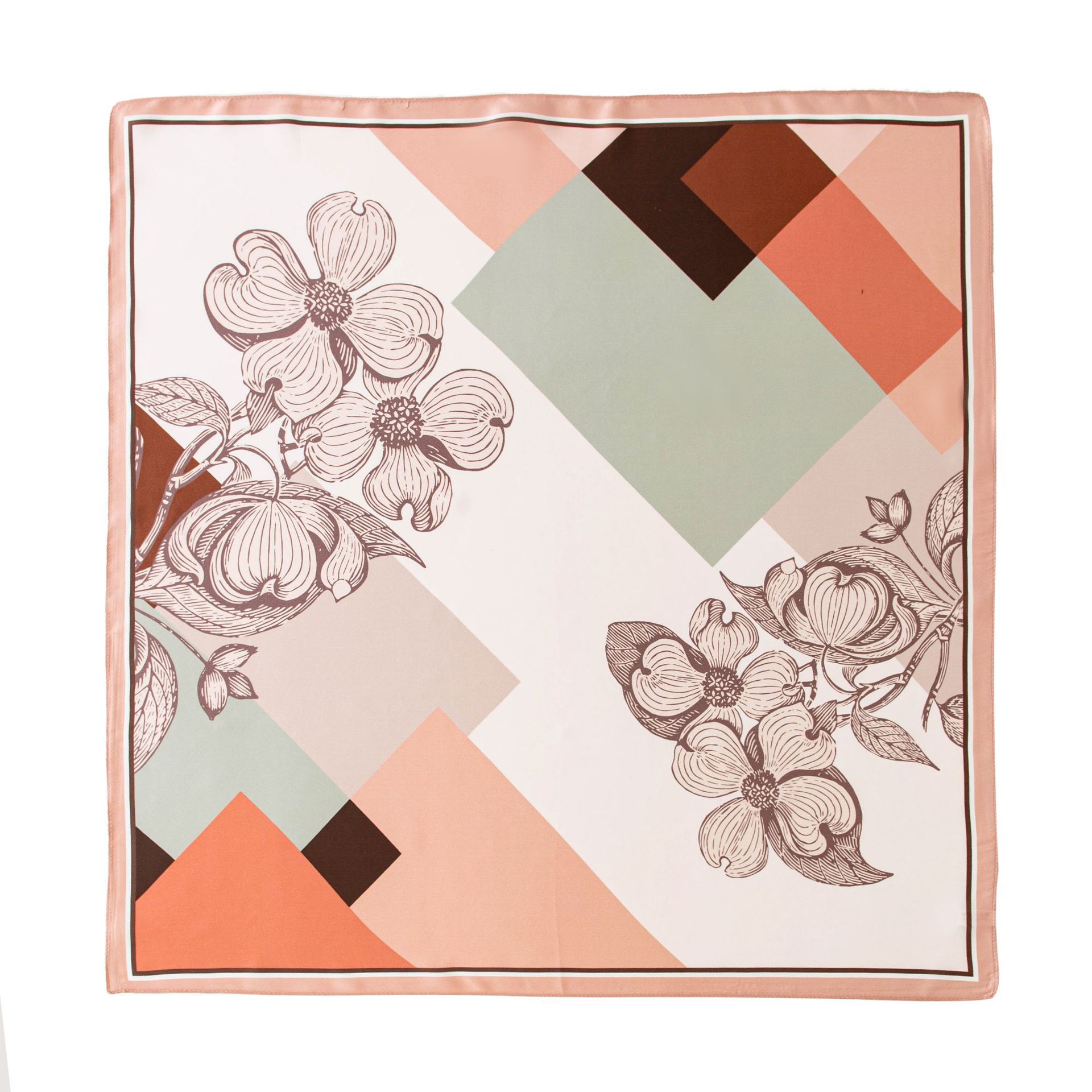 FHZ25-9555-1 Orange Pink Patchwork Flowers