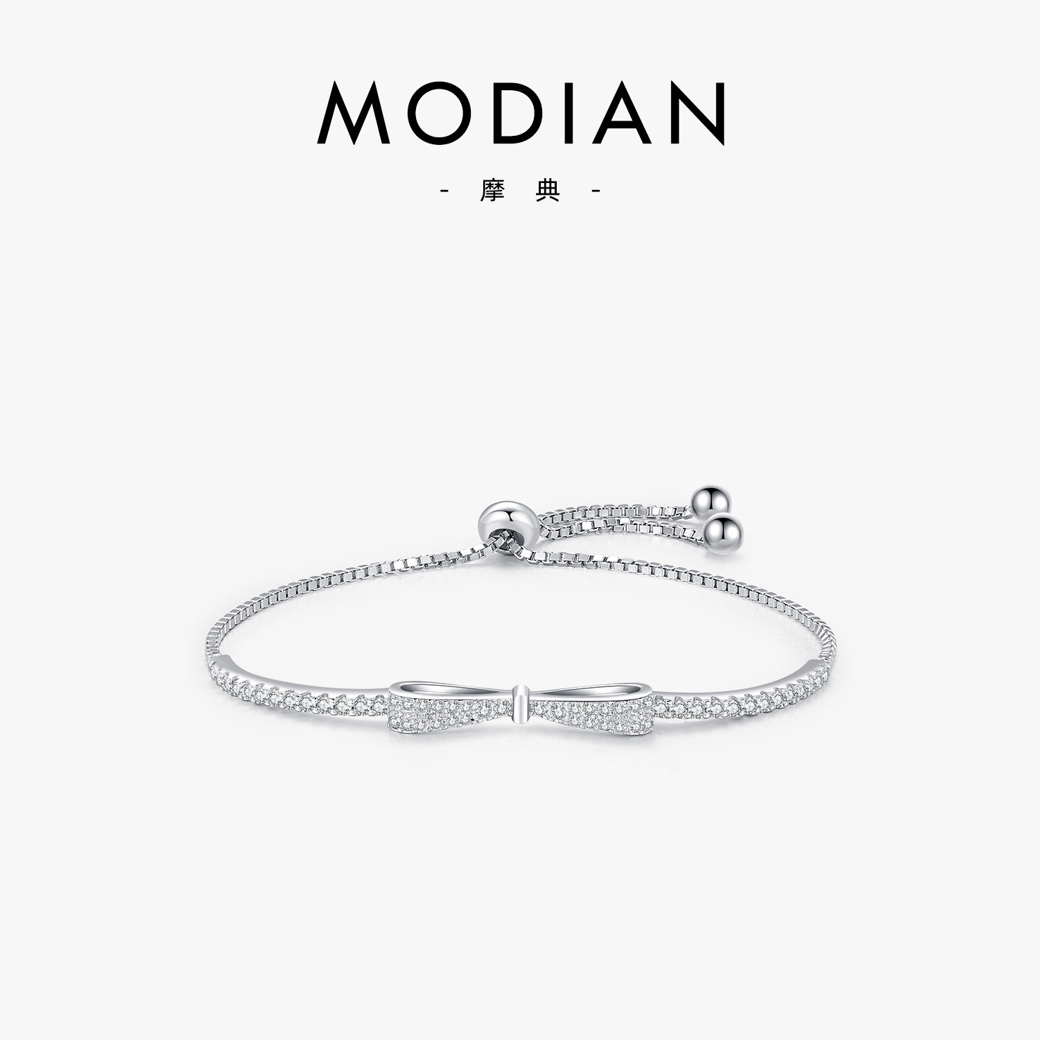 The 925 Sterling Silver Bow Bracelet