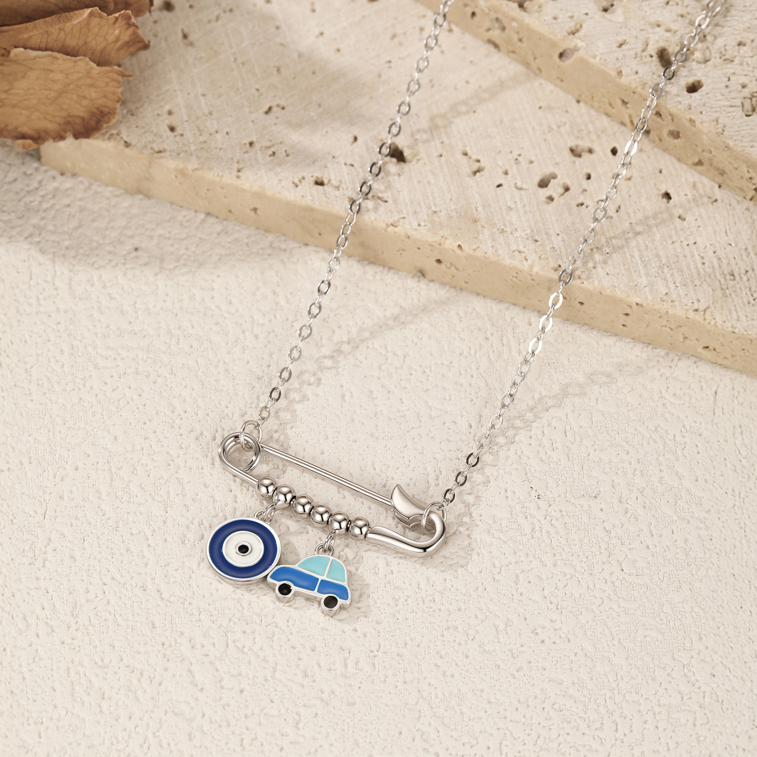 The S925 Sterling Silver Ghost Eye Paperclip Necklace - Image 4
