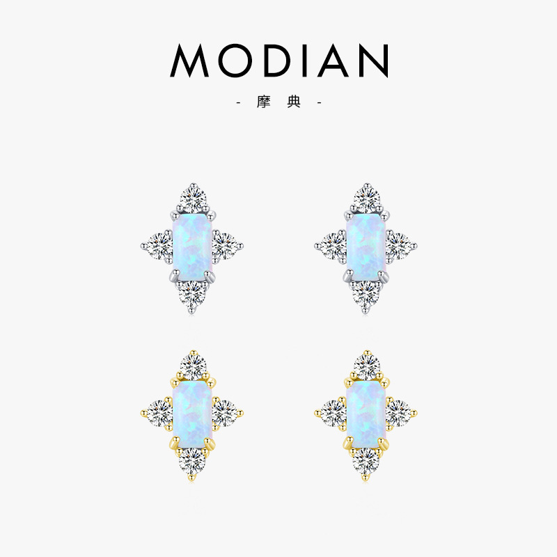 The S925 Silver Sweet Opal Earrings