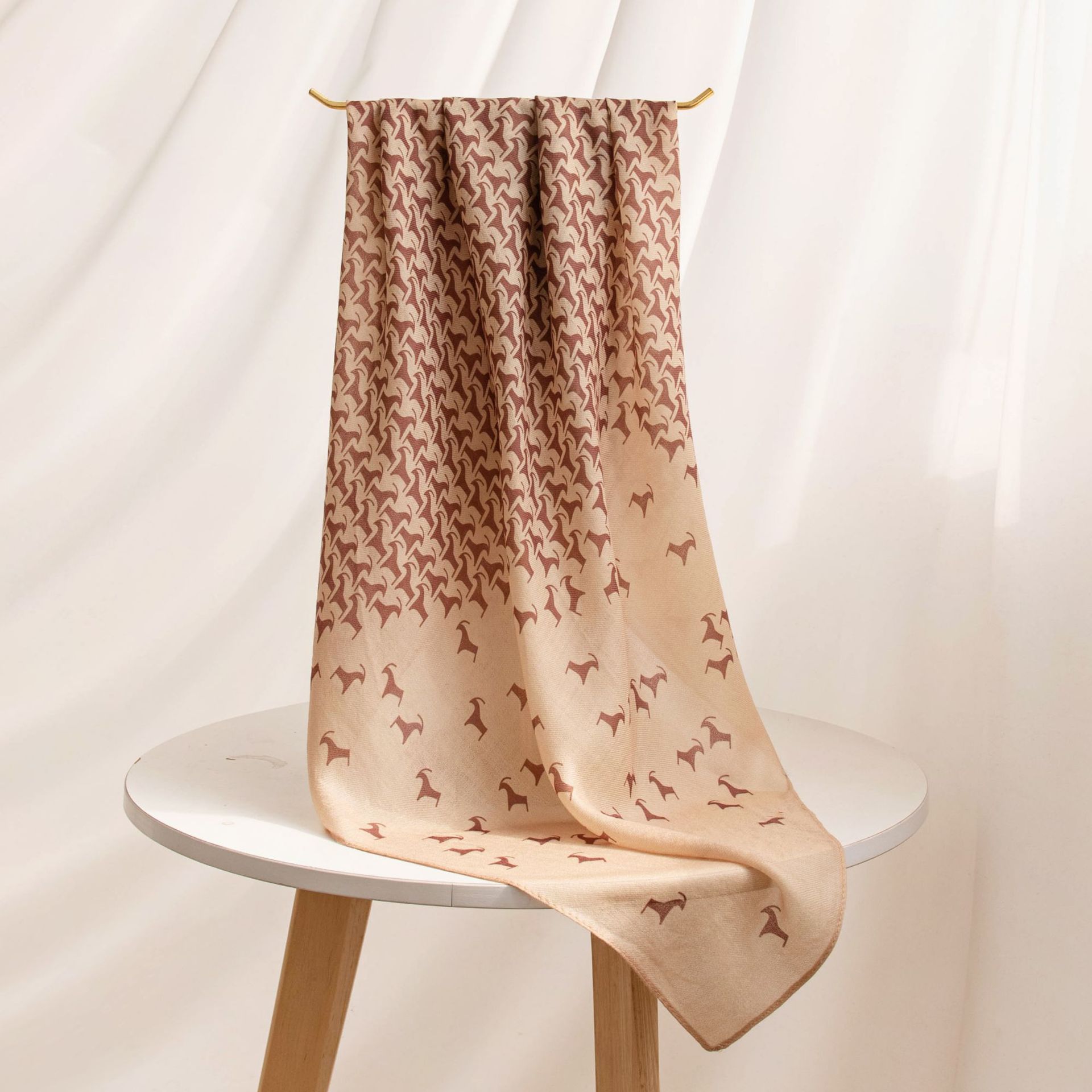 The Printed Wool Square Scarf - Image 2
