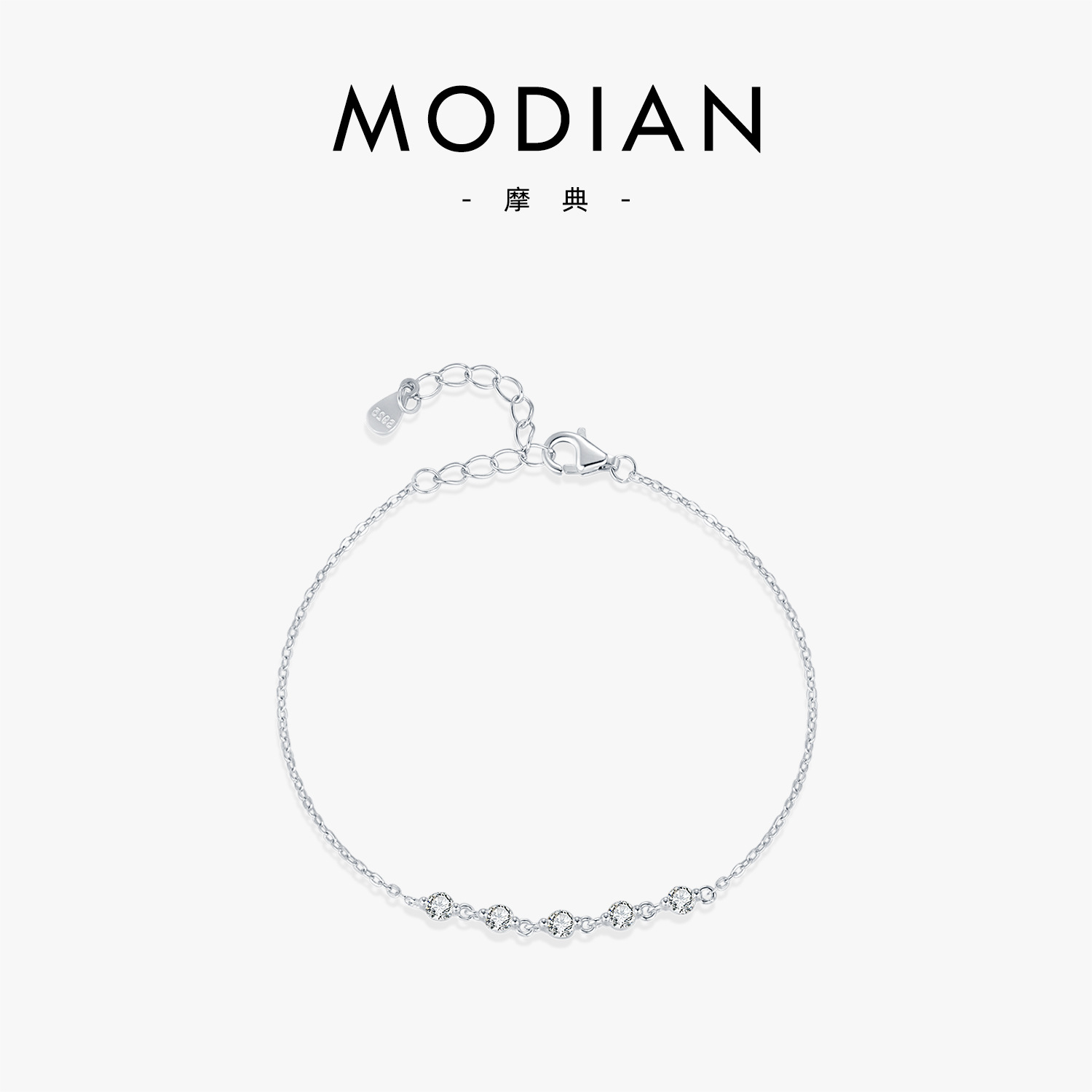 The S925 Sterling Silver Rhinestone Bracelet
