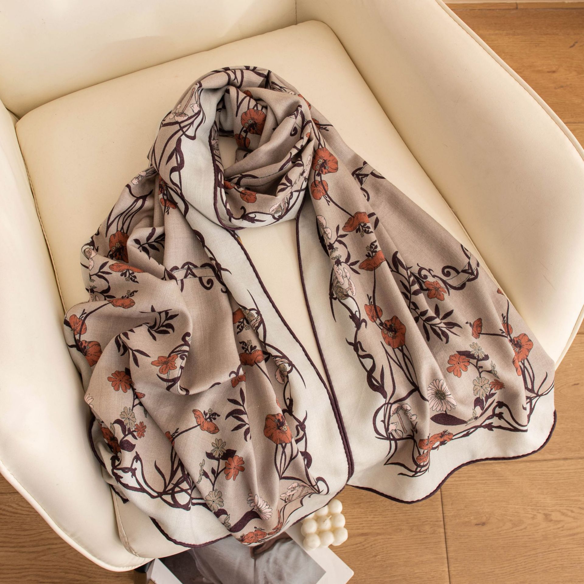 The Double-Sided Silk Wool Shawl with Gift Box - Image 3