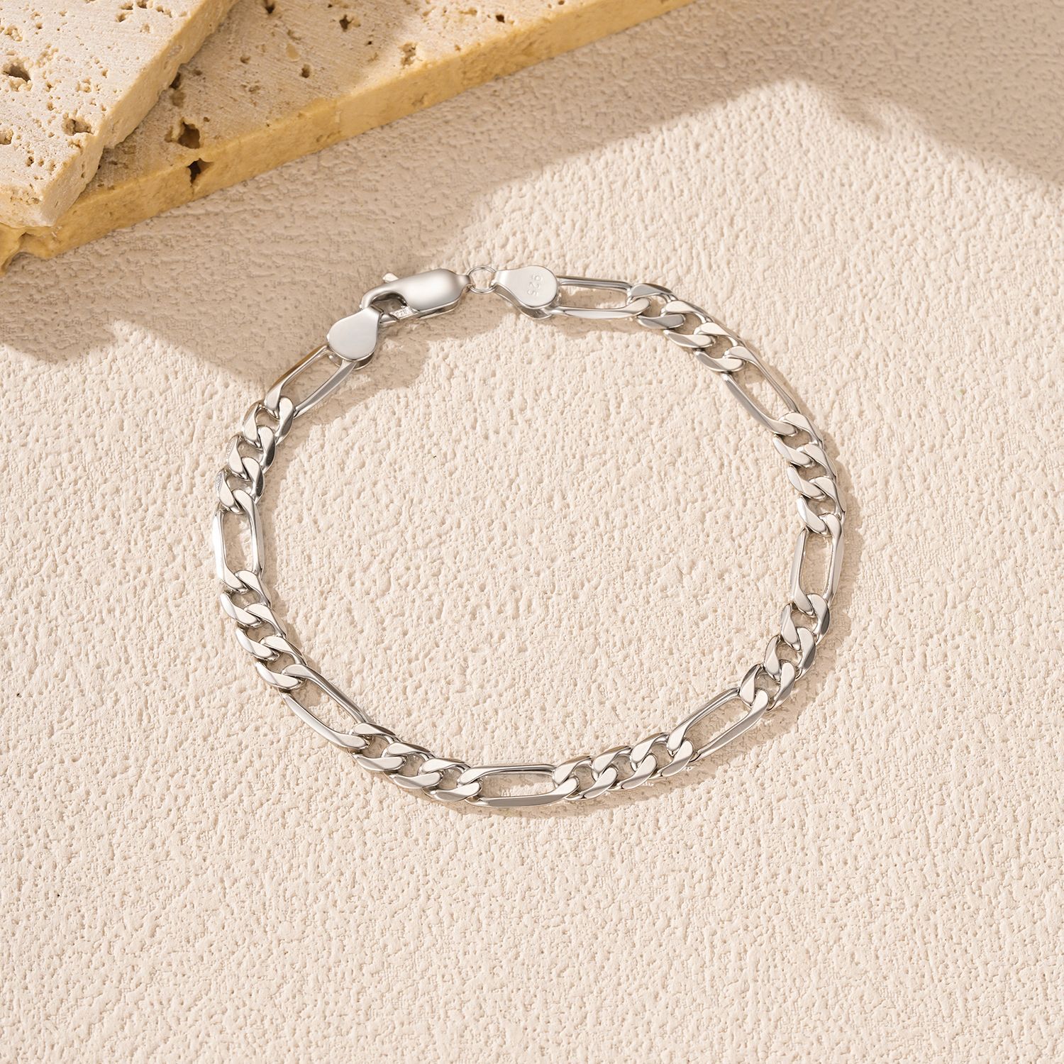 The S925 Sterling Silver Figaro Bracelet - Image 4