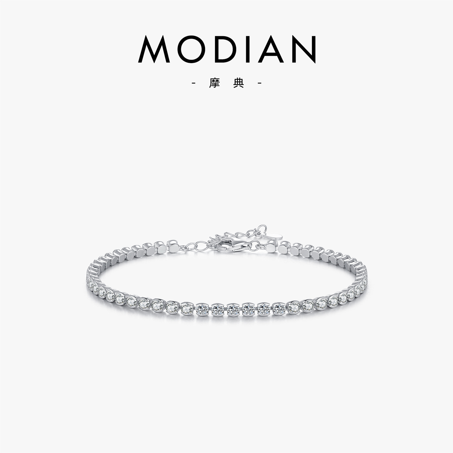 The S925 Sterling Silver Diamond-Cut Tennis Bracelet