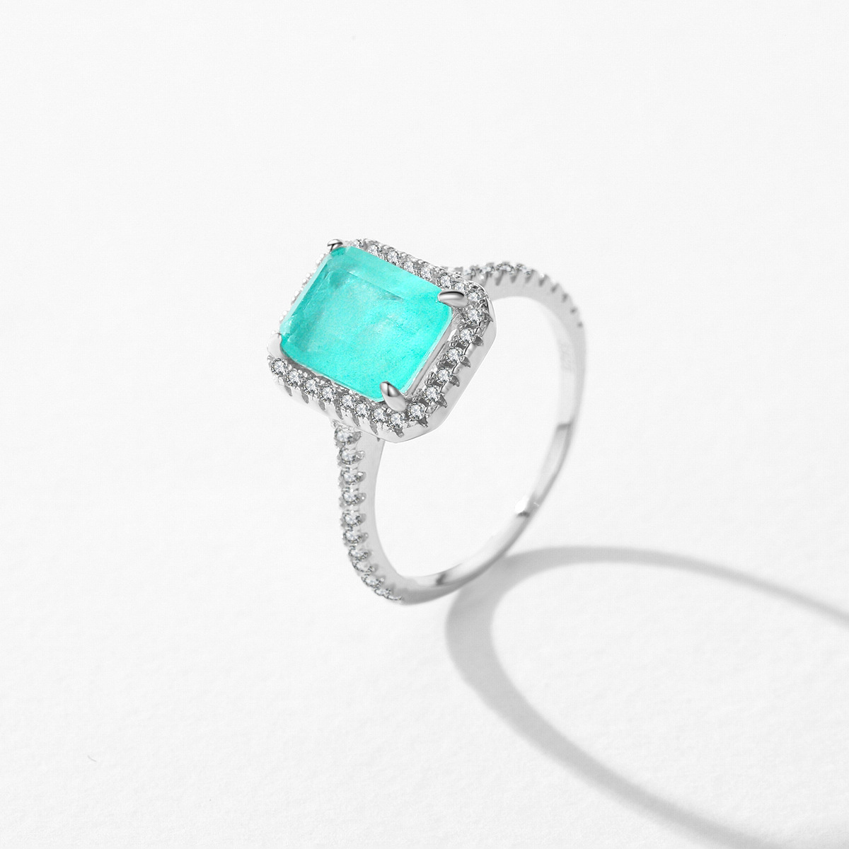 The S925 Sterling Silver Paraiba Tourmaline Ring - Image 4