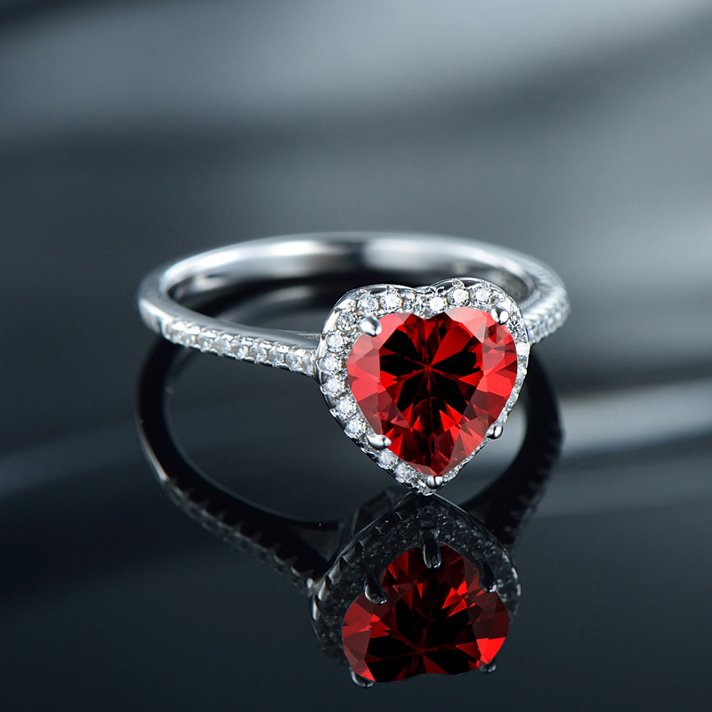 The S925 Silver Heart Diamond Ring - Image 4