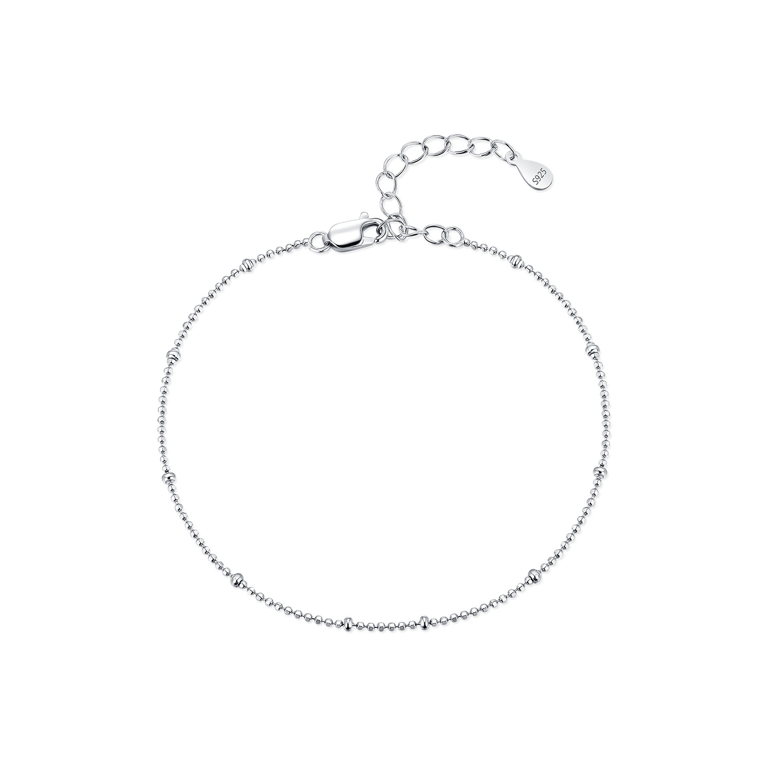 The S925 Sterling Silver Beaded Chain Bracelet - Image 5