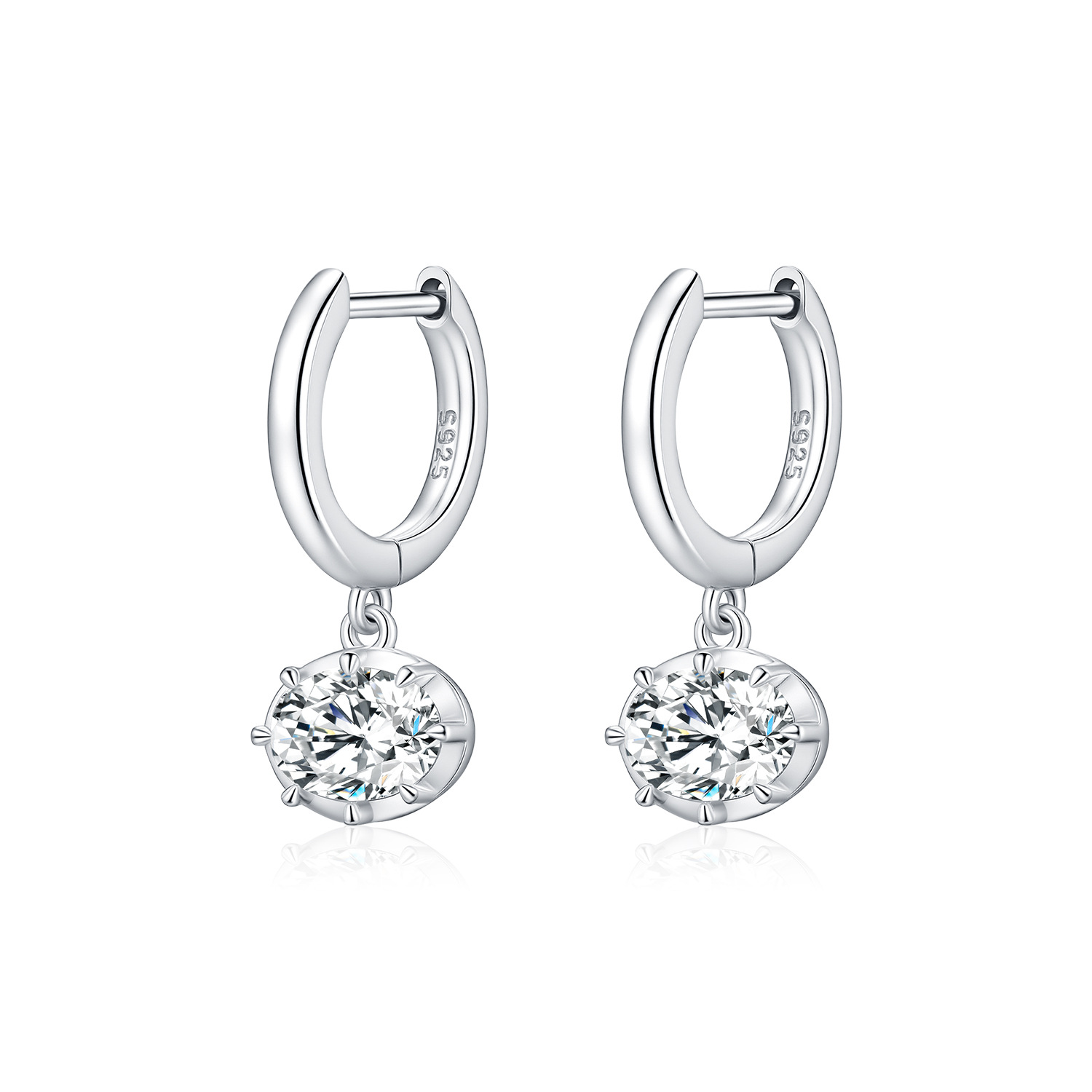 The 1 Carat Moissanite S925 Sterling Silver Dangle Earrings - Image 5