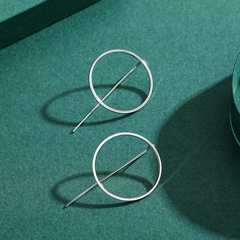 The Polished Round S925 Sterling Silver Stud Earrings - Image 4