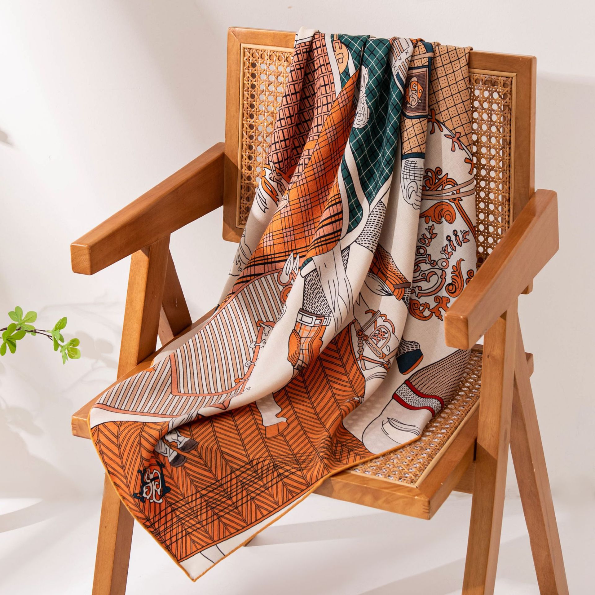 The Horse Print Silk Wool Shawl - Image 4