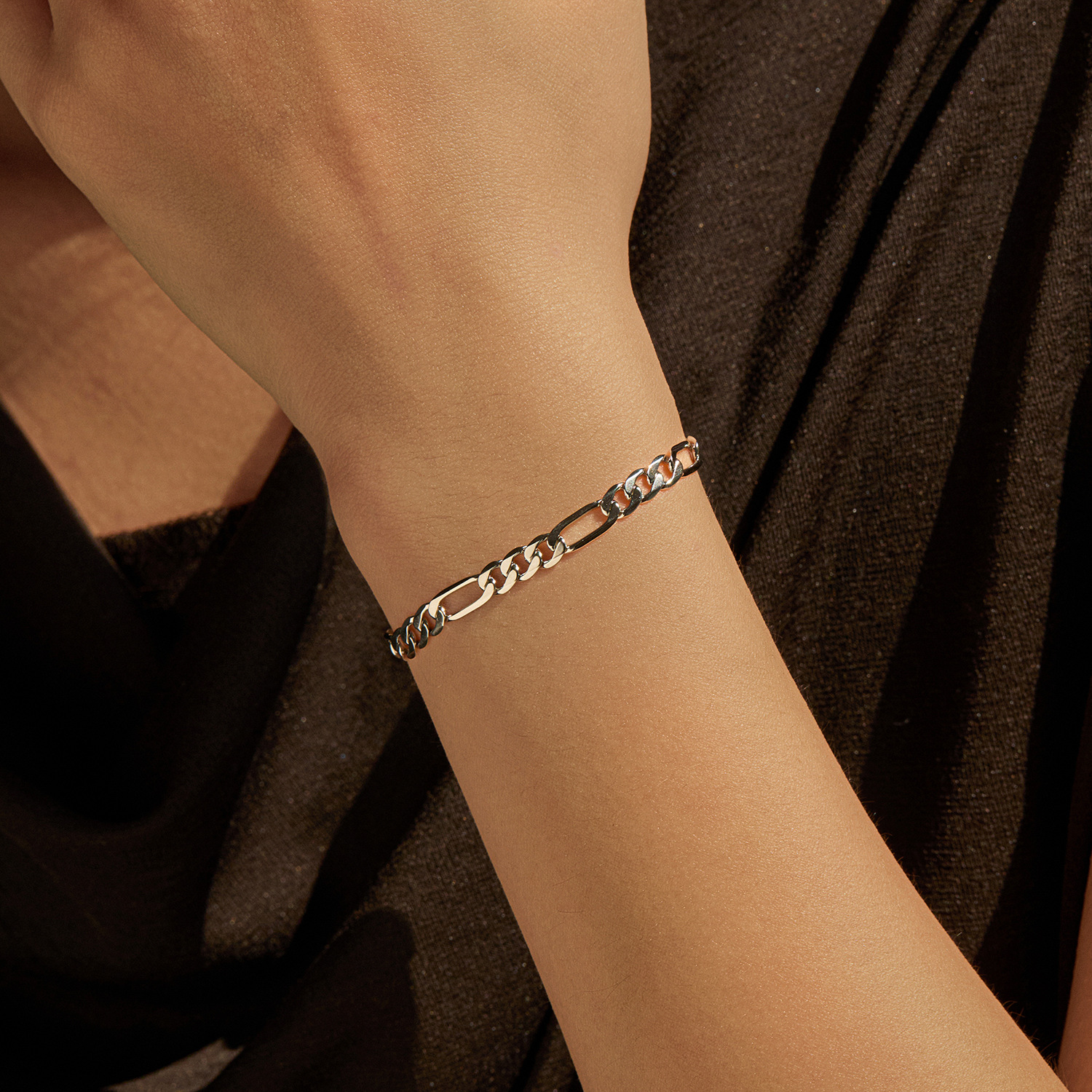 The S925 Sterling Silver Figaro Bracelet - Image 2