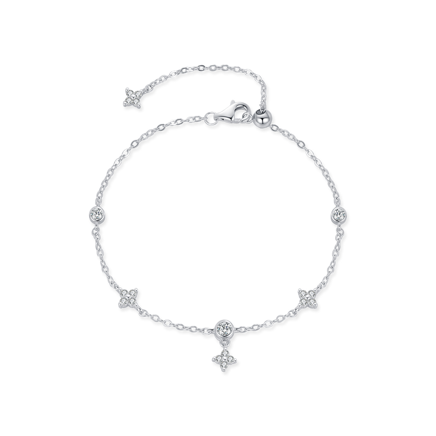 The S925 Sterling Silver Clover Bracelet - Image 5