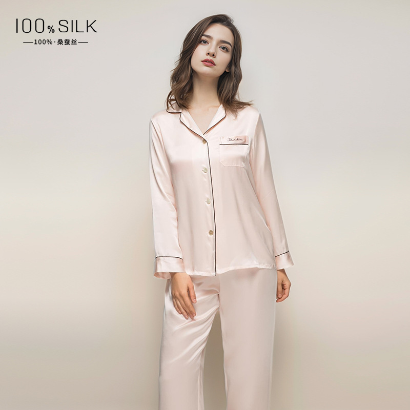 The 100% Mulberry Silk Long Sleeve Pajama Set - Image 4