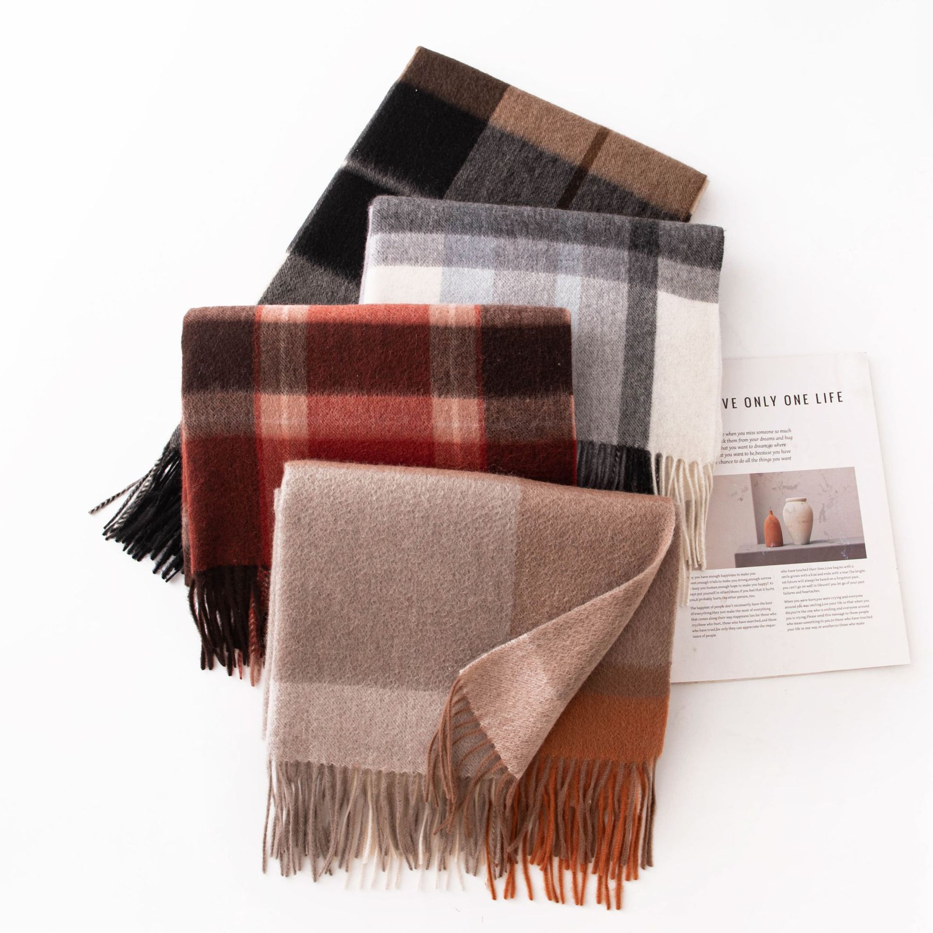 The Cashmere Plaid Scarf Wrap - Image 3