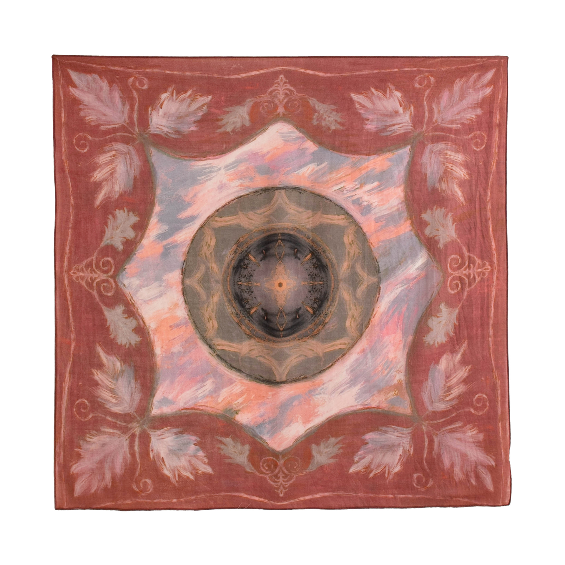 The Lightweight Wool Square Scarf with Print - Image 5