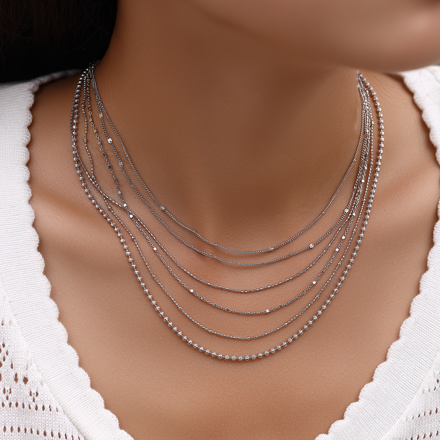 The S925 Sterling Silver Shimmering Chain Necklace - Image 3