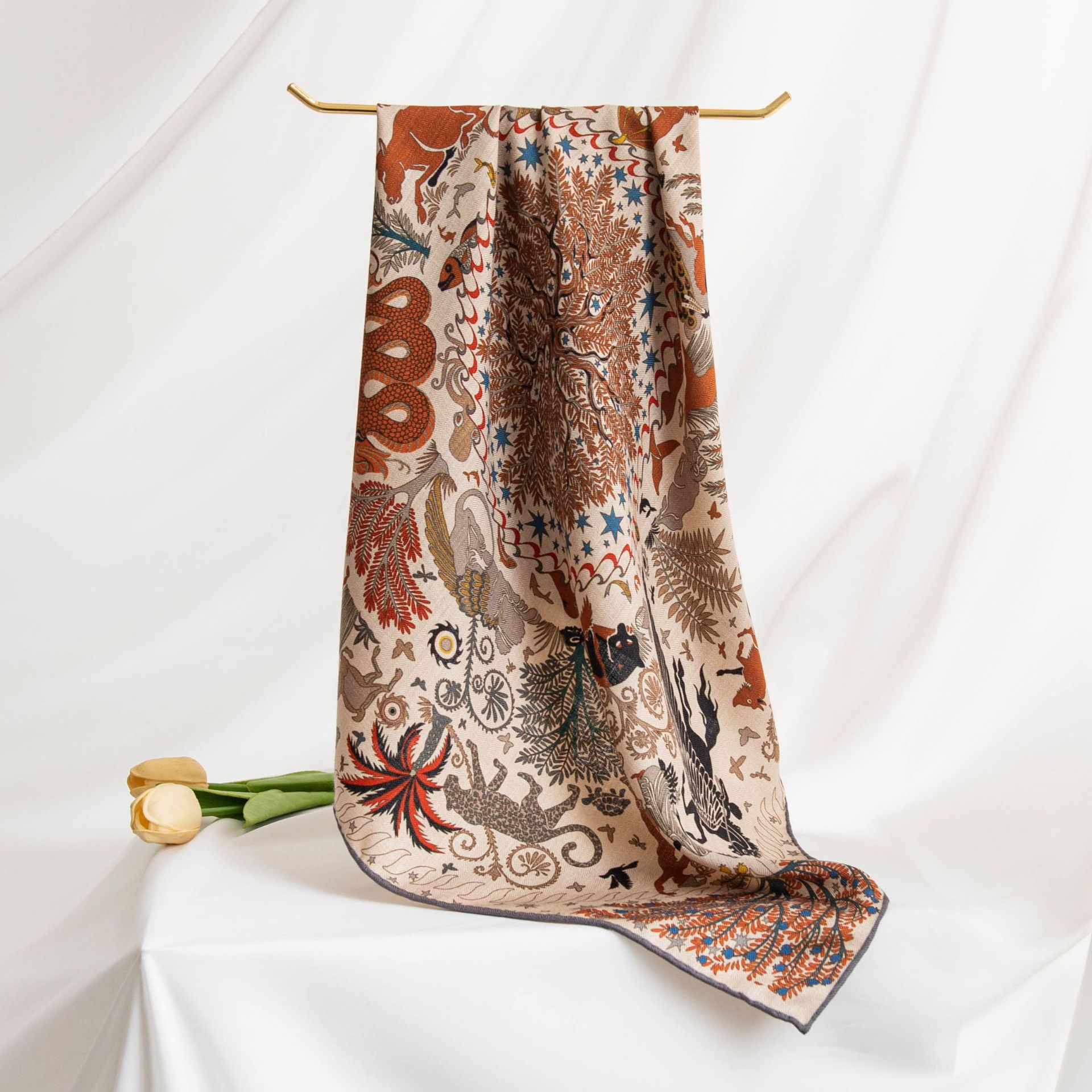 The Silk Wool Thin Square Scarf - Image 2