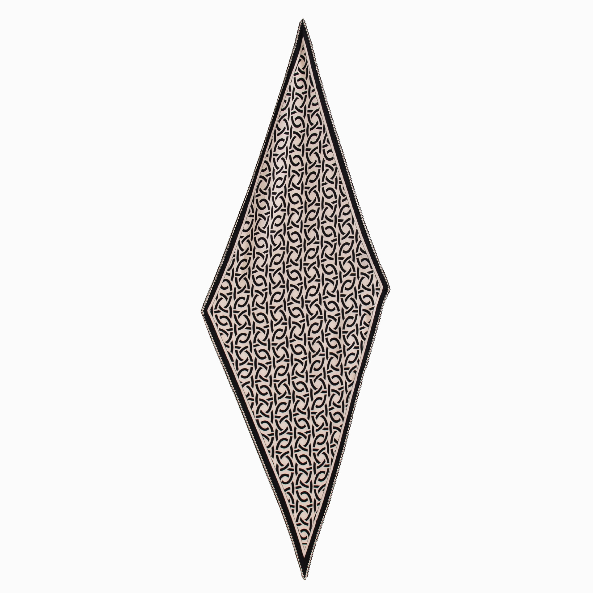 The Silk Wool Diamond Shawl with Lace - Image 5