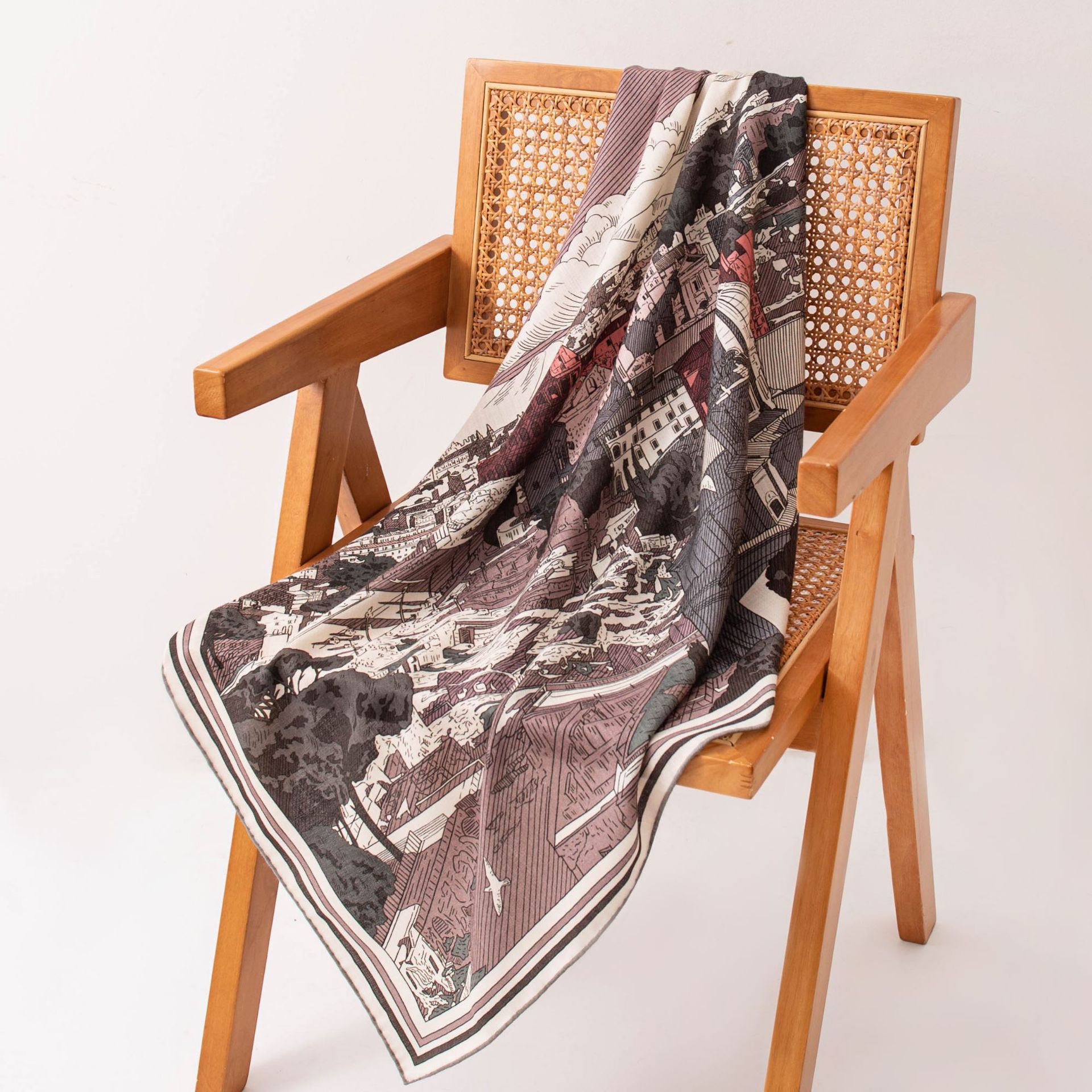 The Double-Sided Silk Wool Scarf Shawl