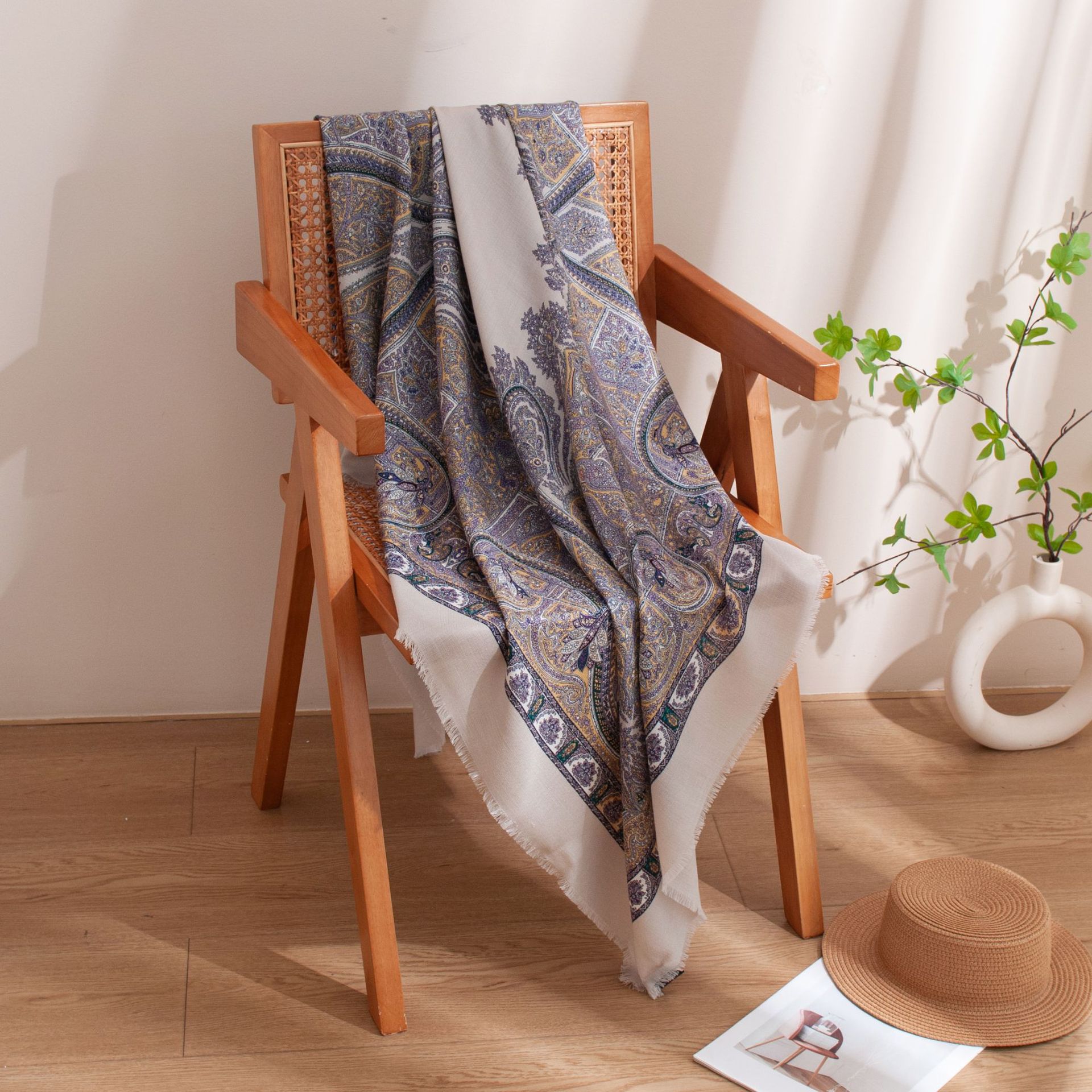 The Silk Wool Scarf Shawl with Reversible Wrap