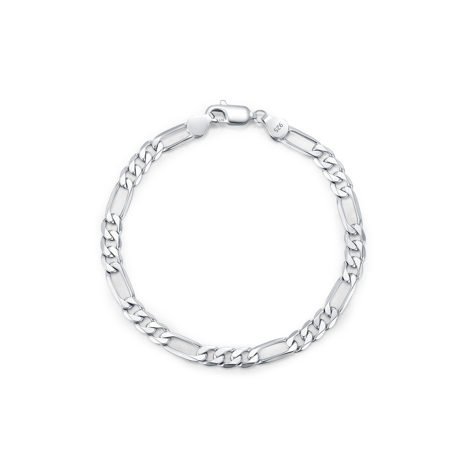 The S925 Sterling Silver Figaro Bracelet - Image 5