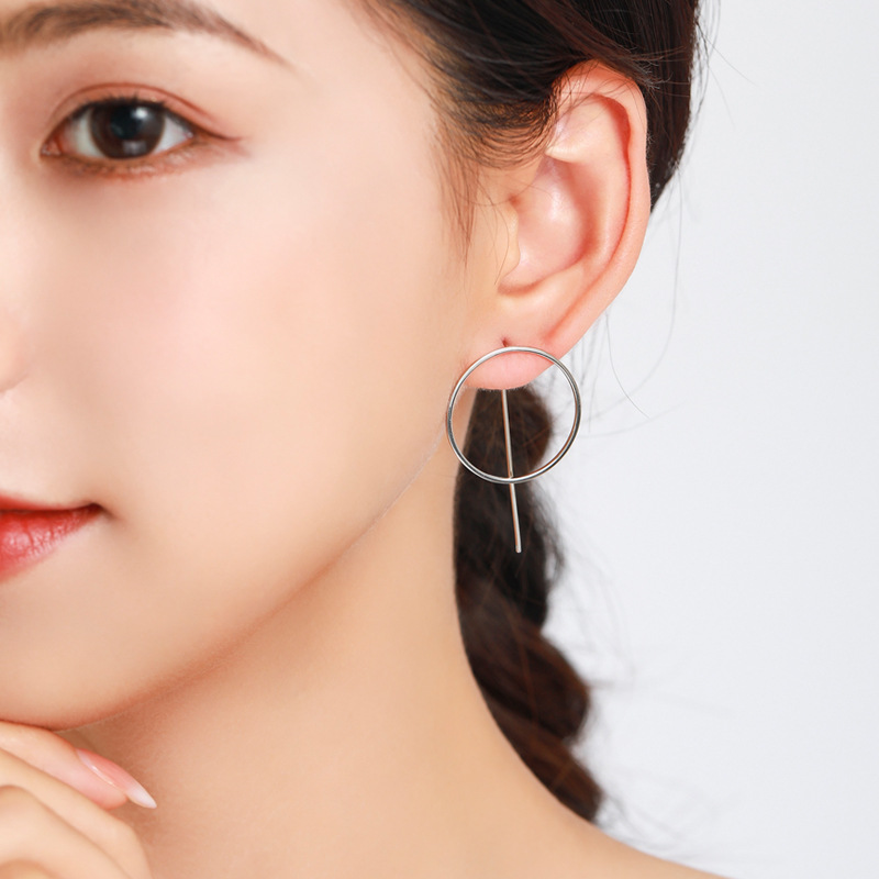 The Polished Round S925 Sterling Silver Stud Earrings - Image 2