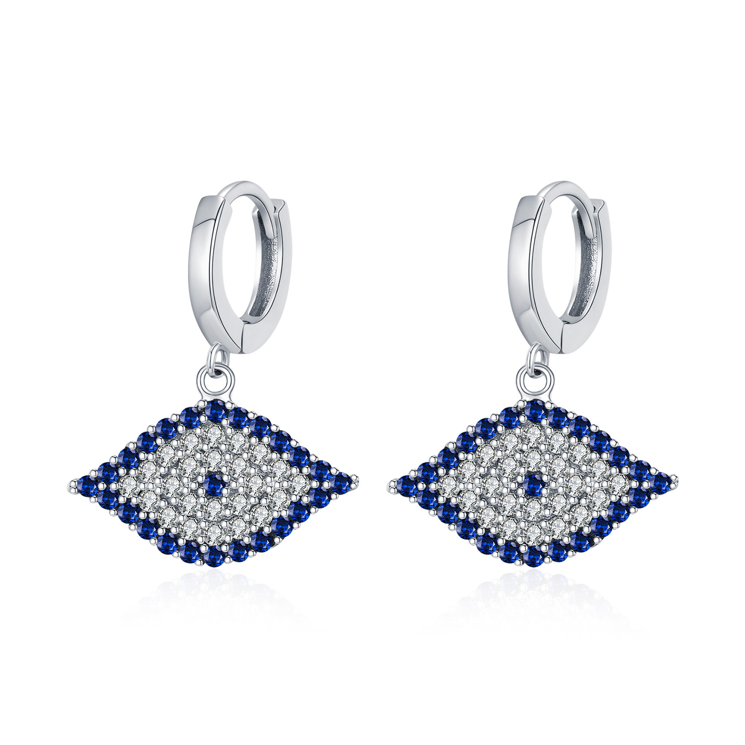 The Sterling Silver Blue Eye Drop Earrings - Image 5