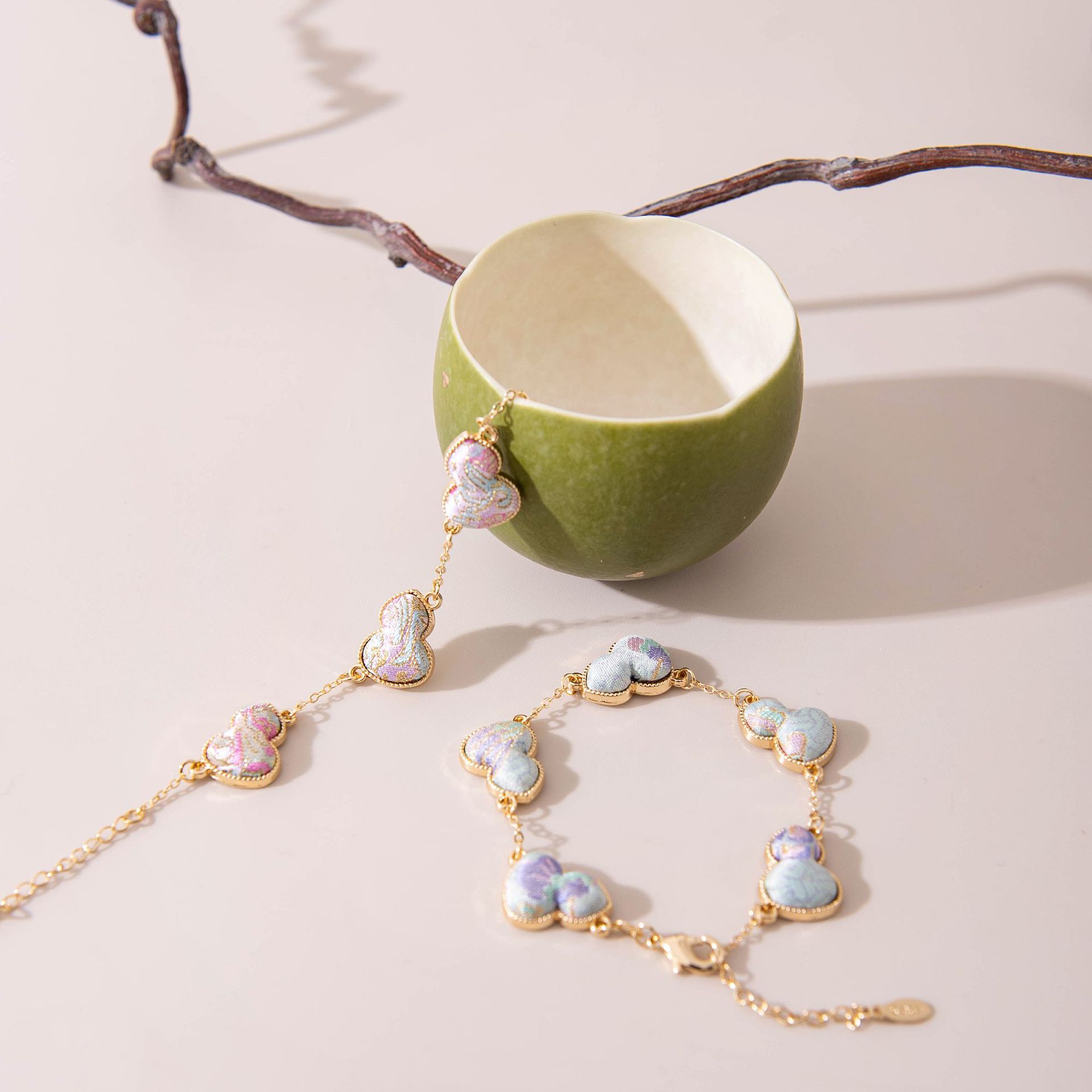 The Handmade Silk Song Brocade Gourd Bracelet - Image 2