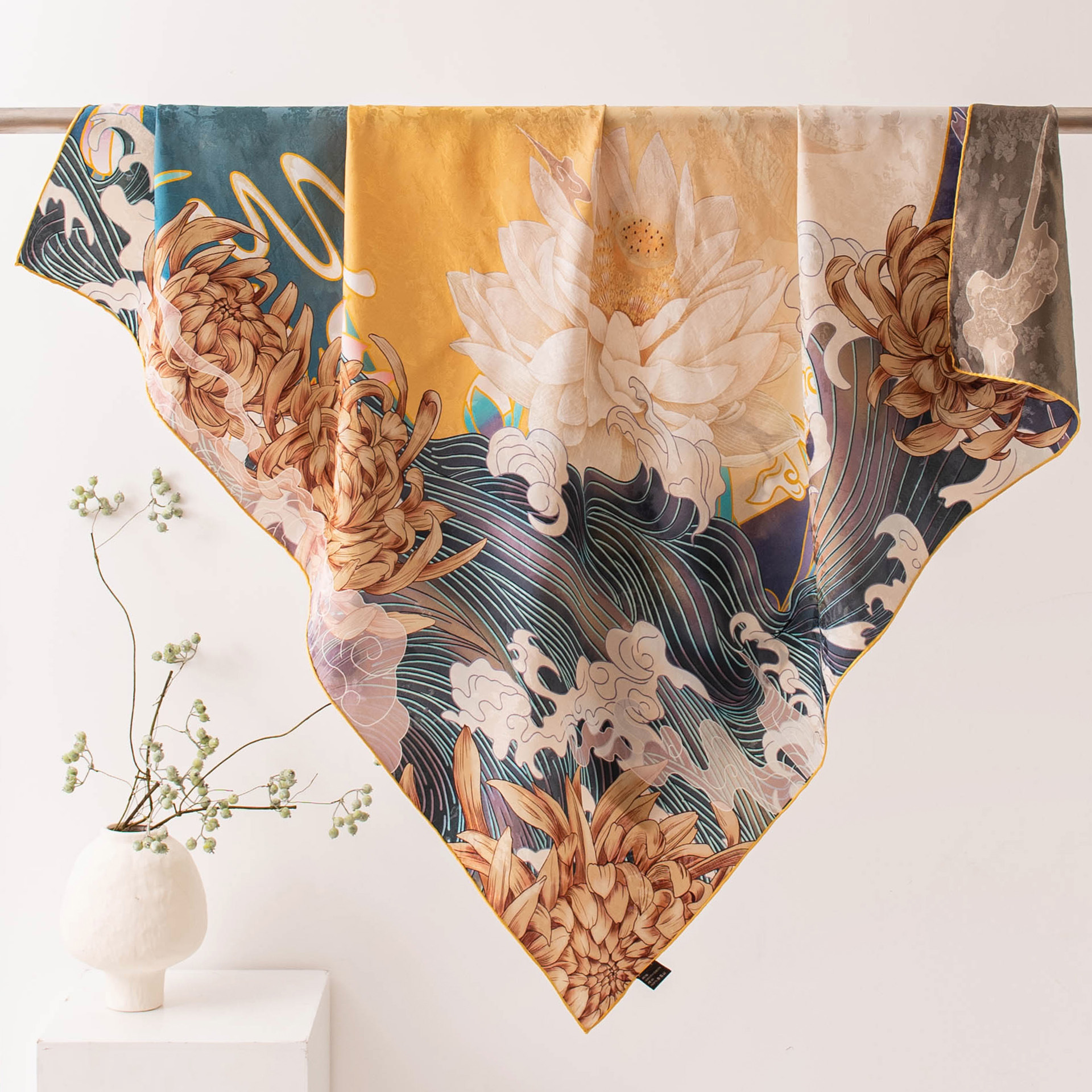 The Reversible Mulberry Silk Square Scarf