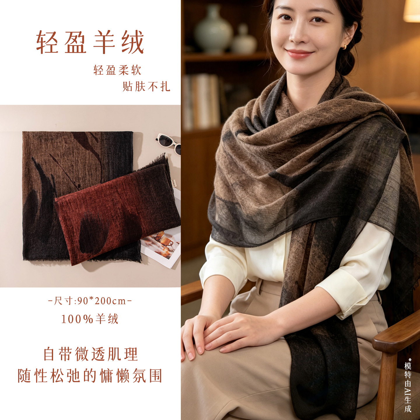 The Lightweight Cashmere Wrap Scarf