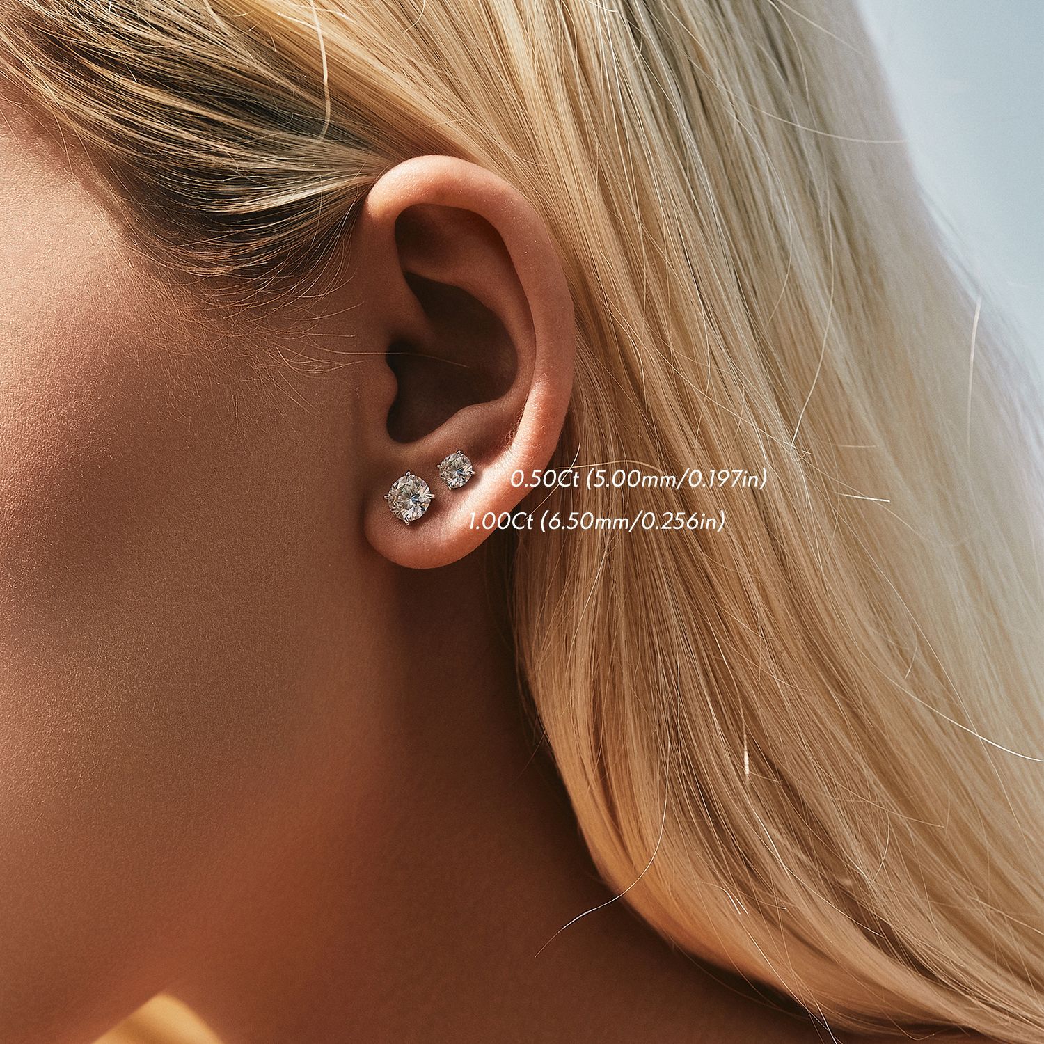 The Four-Prong Moissanite S925 Sterling Silver Stud Earrings - Image 2