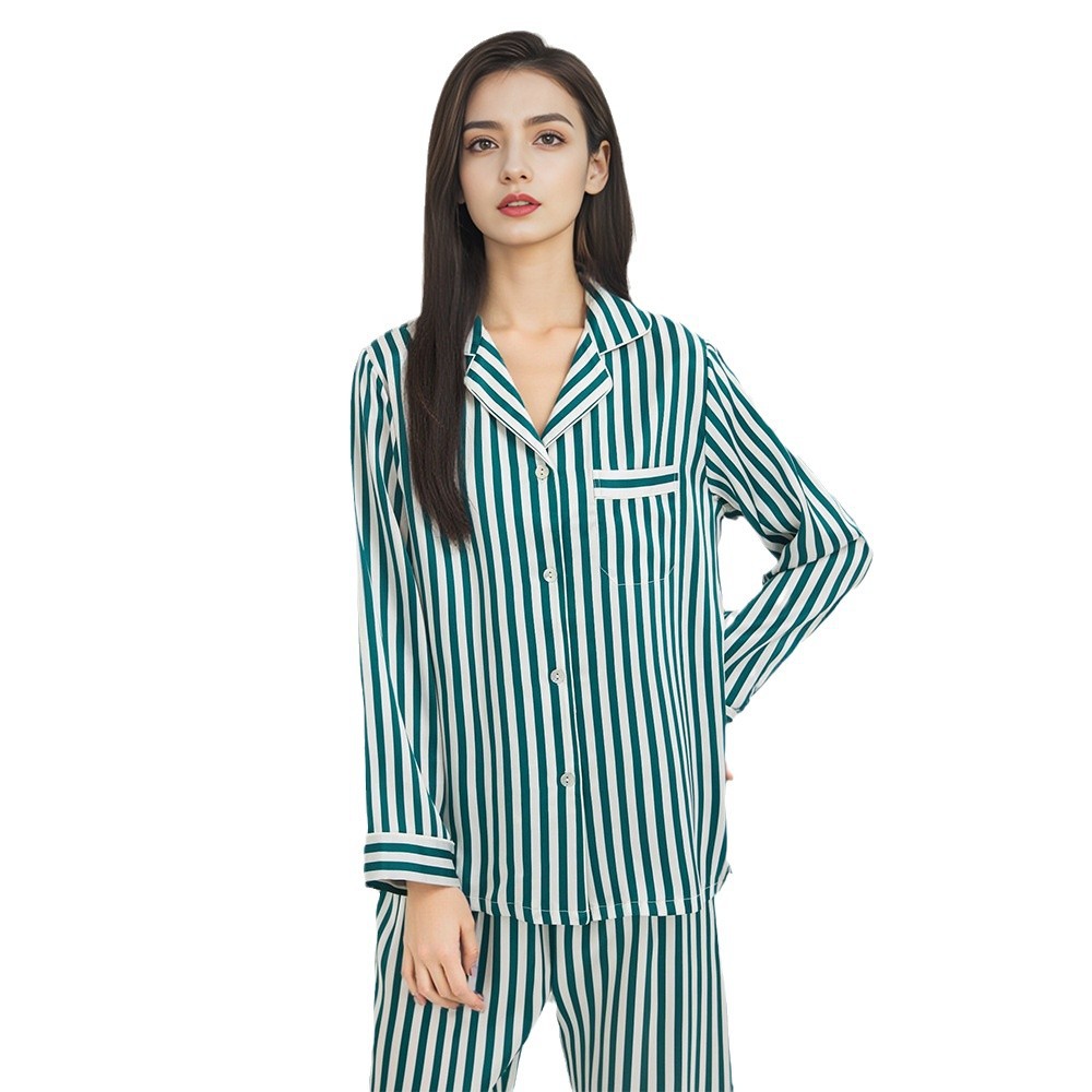 The 19 Momme Striped 100% Mulberry Silk Pajama Set - Image 5