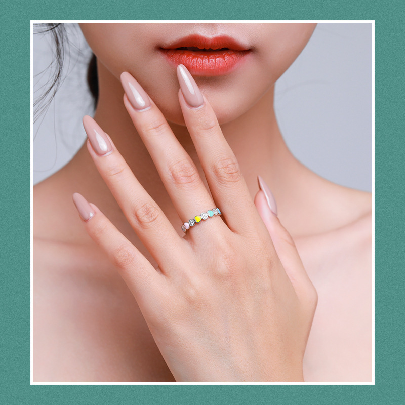 The Heart Enamel Ring in S925 Sterling Silver - Image 2