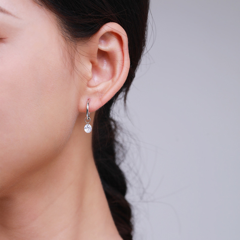 The S925 Sterling Silver Cubic Zirconia Earrings - Image 2