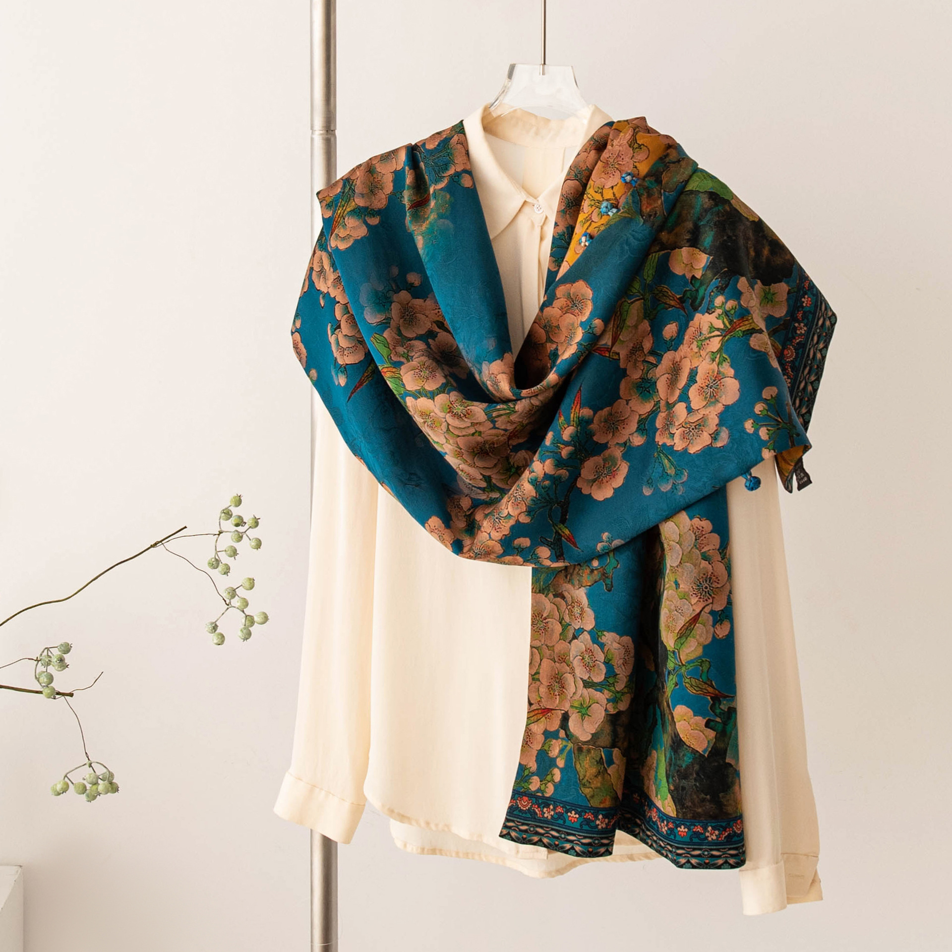 The Mulberry Silk Long Shawl with Gift Box