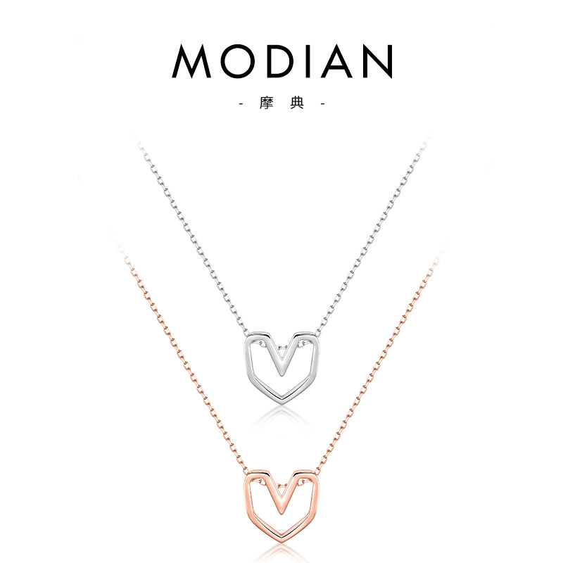 The S925 Silver Sweet Heart Short Choker Necklace - Image 5