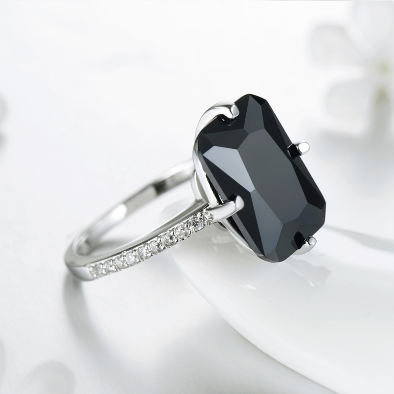 The S925 Rectangle Zirconia Statement Ring - Image 2