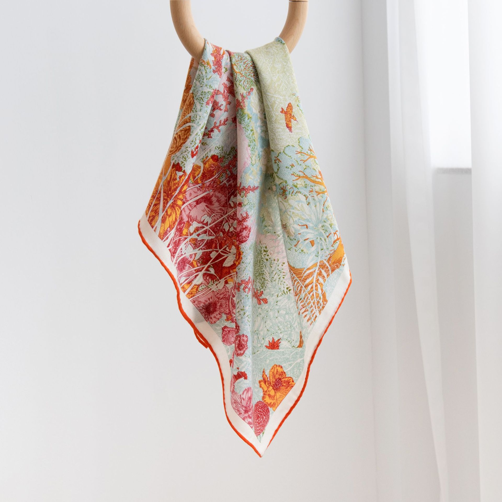 The Reversible Wool Silk Scarf with Hand-Rolled Hem