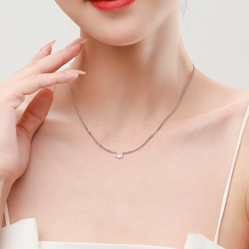The S925 Silver Engagement Ring, Necklace, and Earring Set - Image 2
