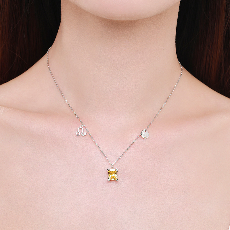 The S925 Sterling Silver Leo Constellation Collarbone Necklace - Image 2