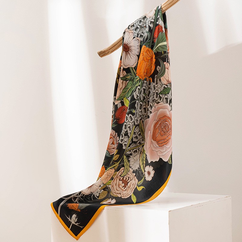 9214-1 Flowers and Deer Orange Trim
