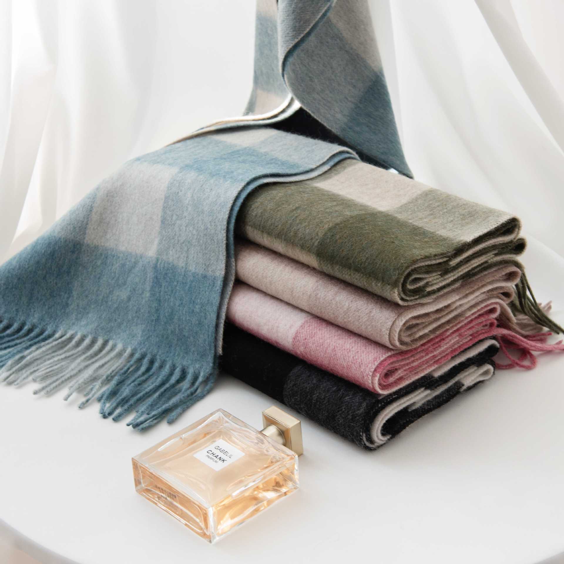 The 100% Wool Plaid Fringe Wrap - Image 3