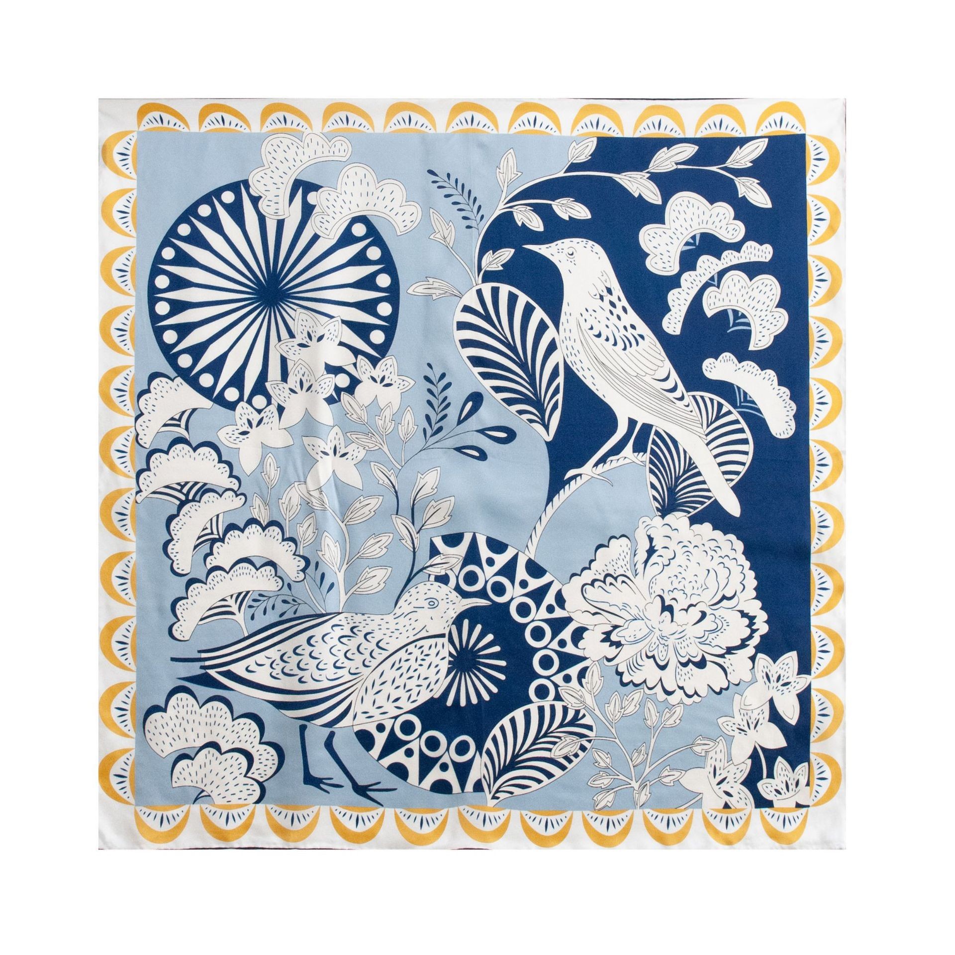 The Mulberry Silk Square Scarf with Fashion Print - Image 5