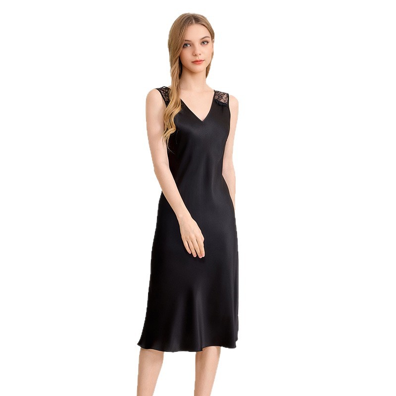 The 100% Mulberry Silk Sleeveless Midi Nightgown - Image 5