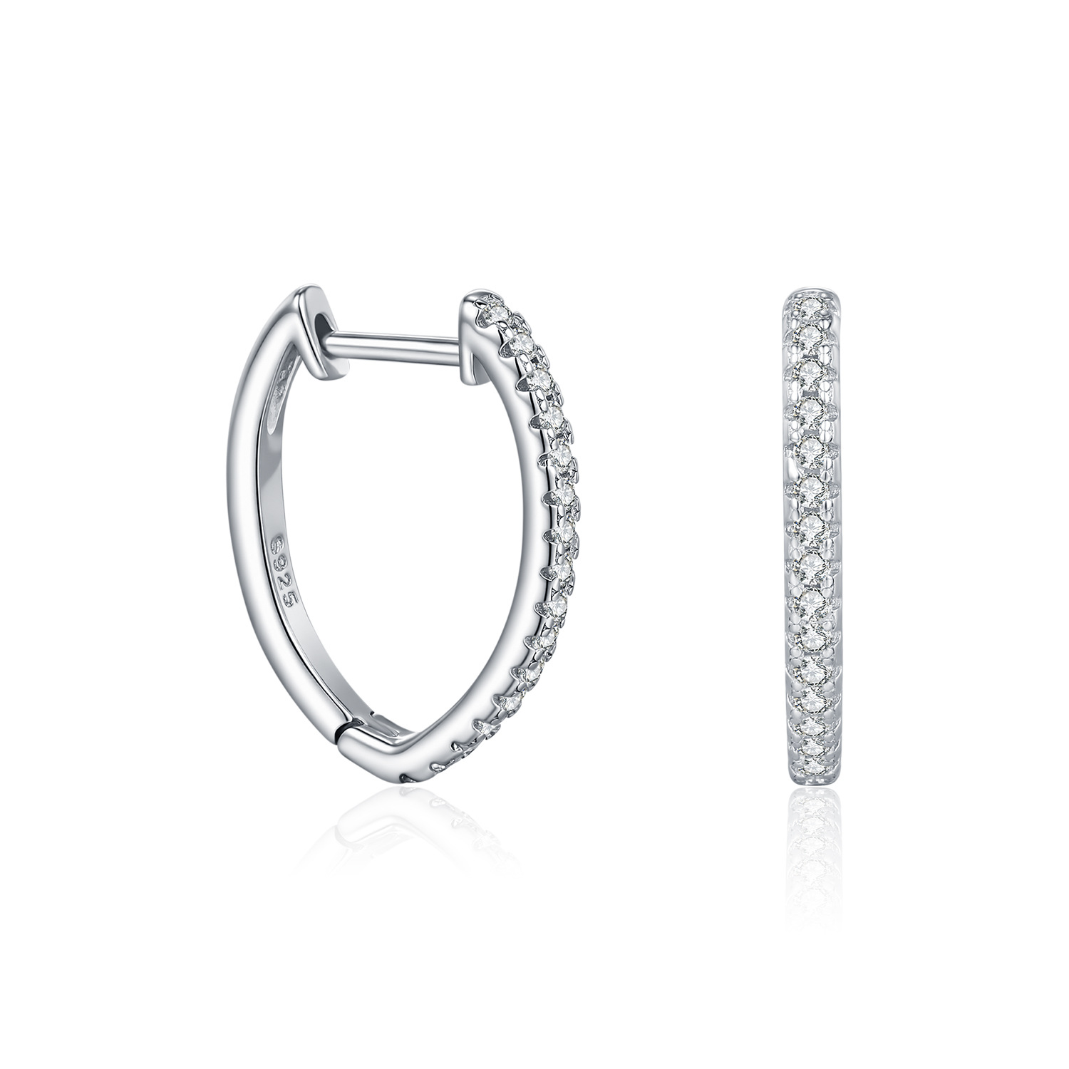 The S925 Sterling Silver Heart Moissanite Ear Cuff - Image 5
