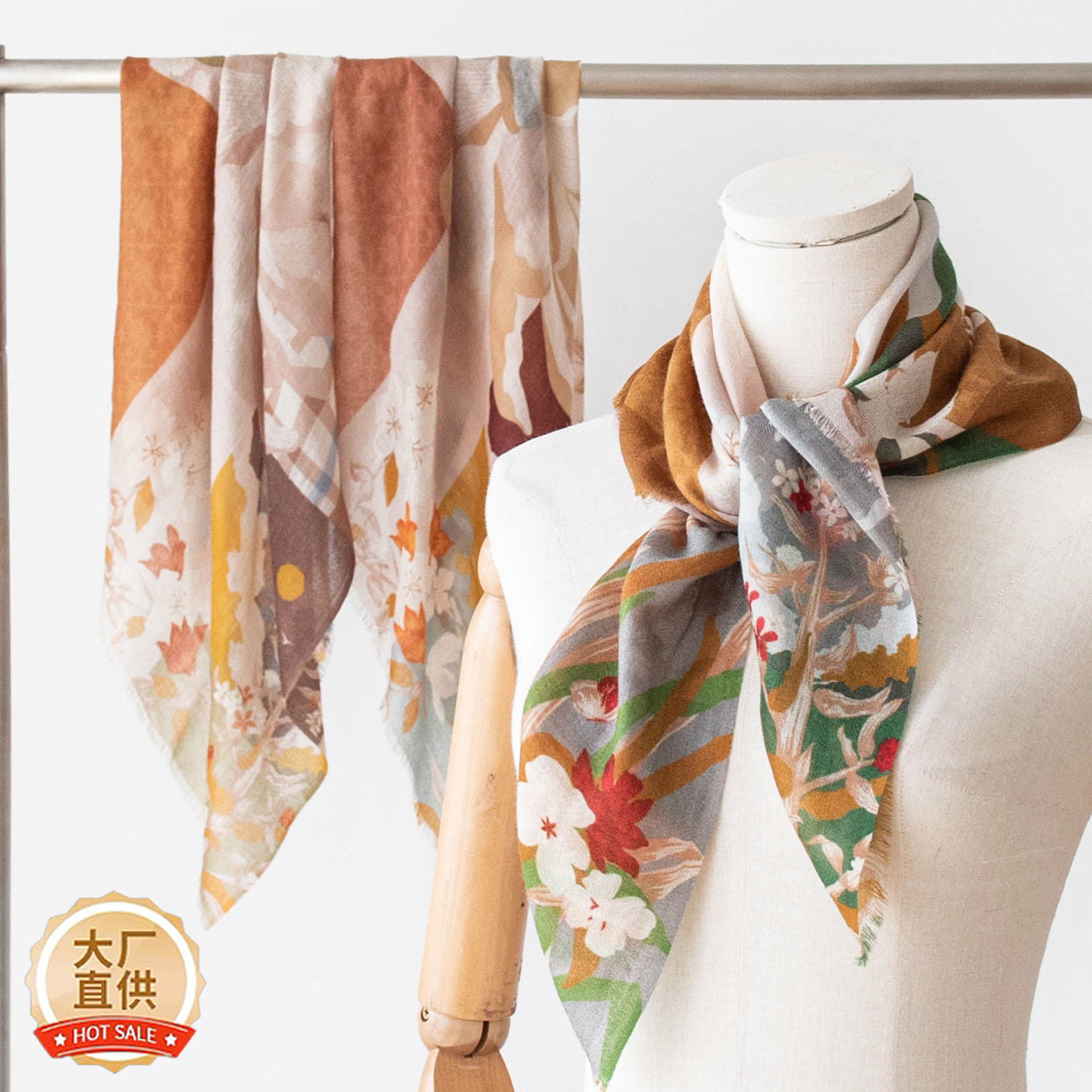 The 100% Cashmere Printed Wrap Shawl