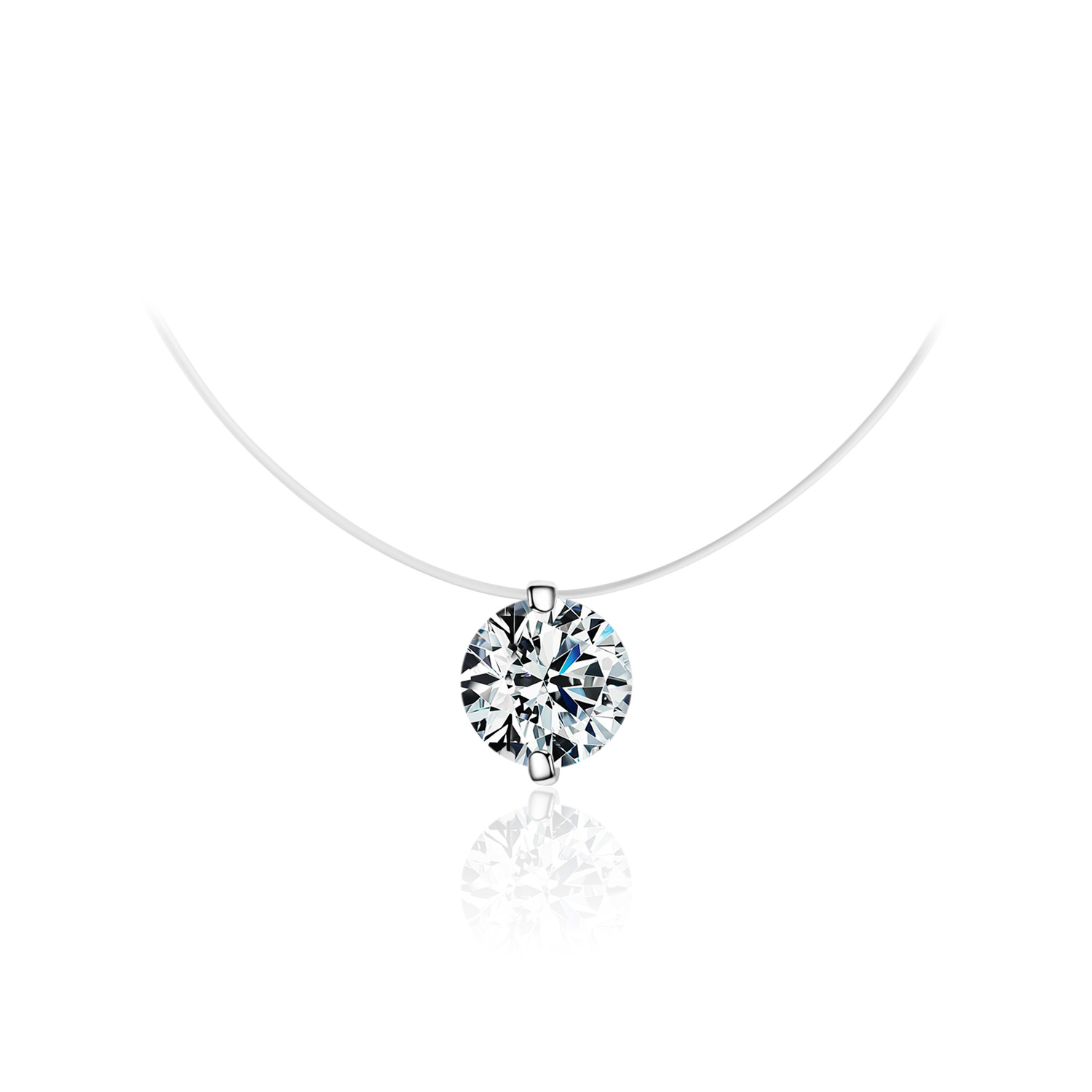 The S925 Sterling Silver Crystal Rhinestone Collarbone Necklace - Image 5