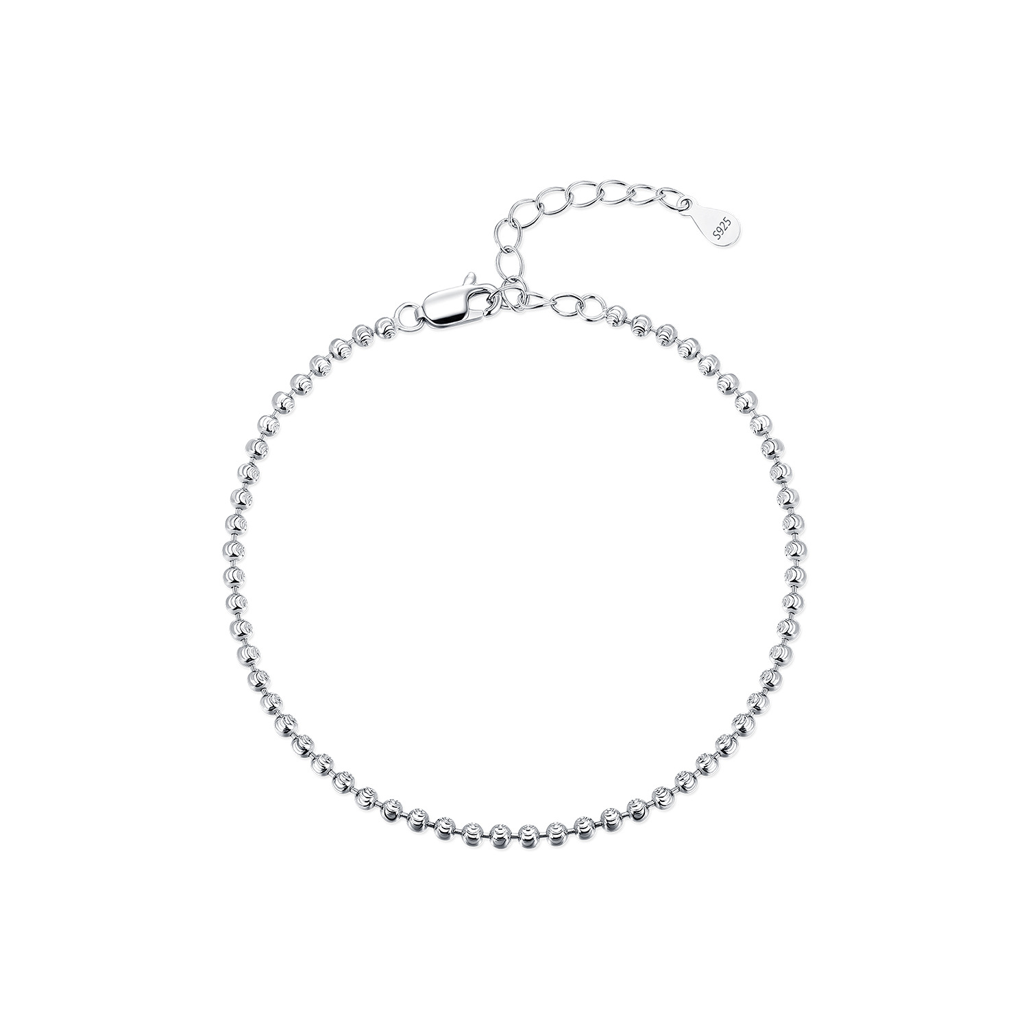 The S925 Sterling Silver Moon Bead Chain Bracelet - Image 5