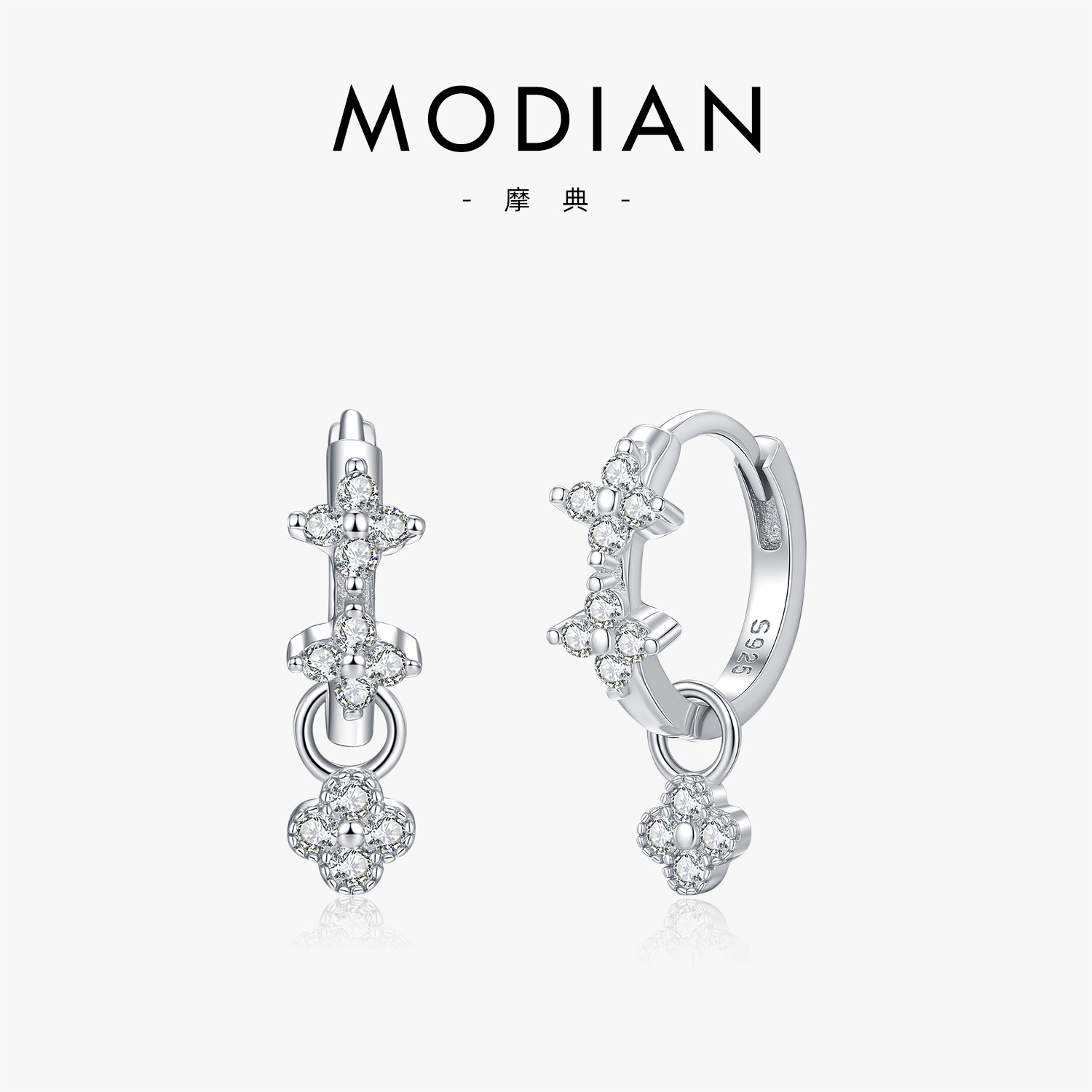 The D Color Moissanite S925 Sterling Silver Clover Earrings